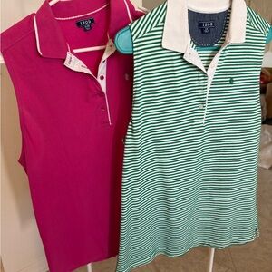 IZOD Bundle Pink  and Green Striped Polo Shirts